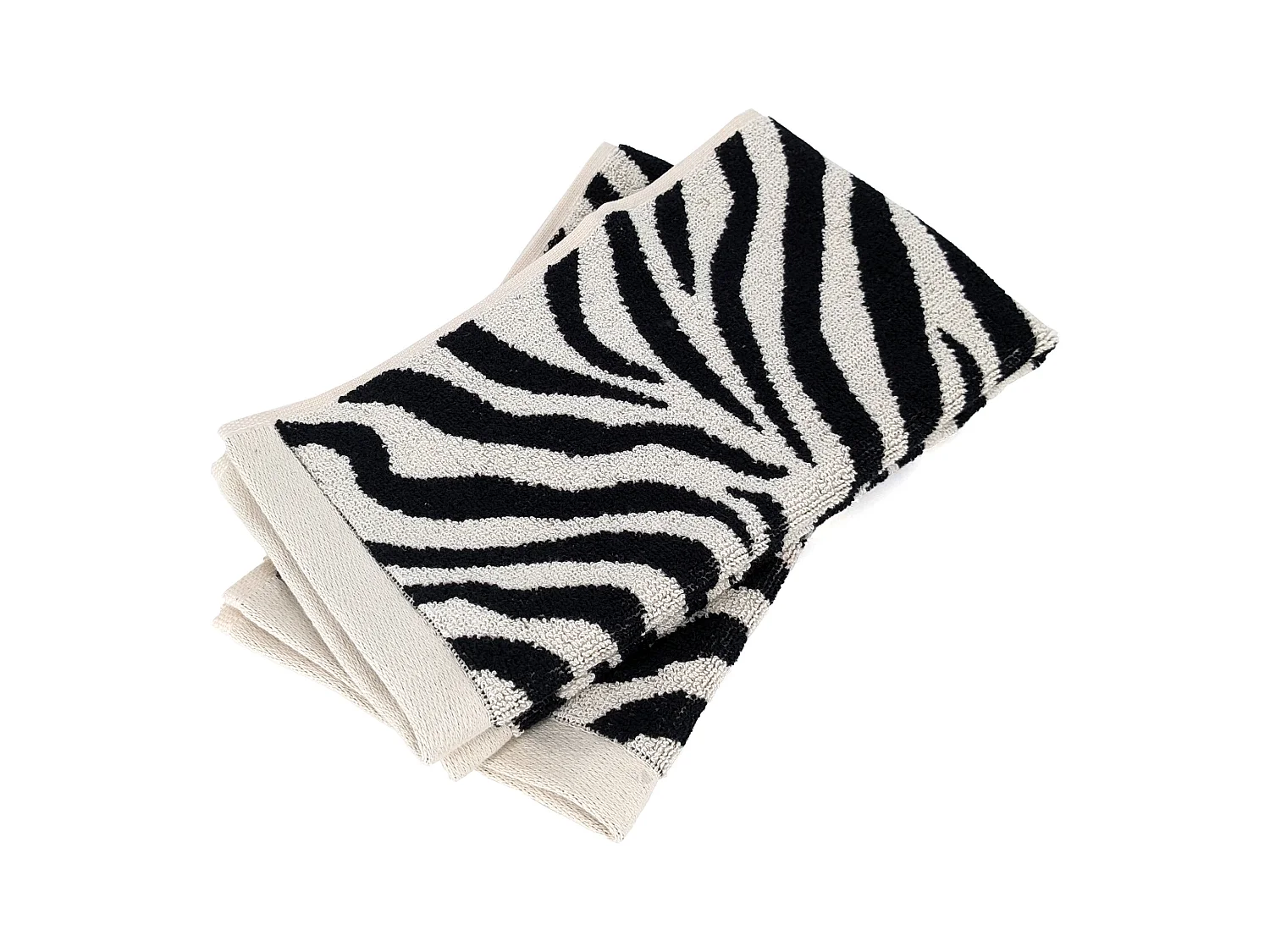 Lot de 2 serviettes invité absorbantes coton 33x50cm ZEBRA beige