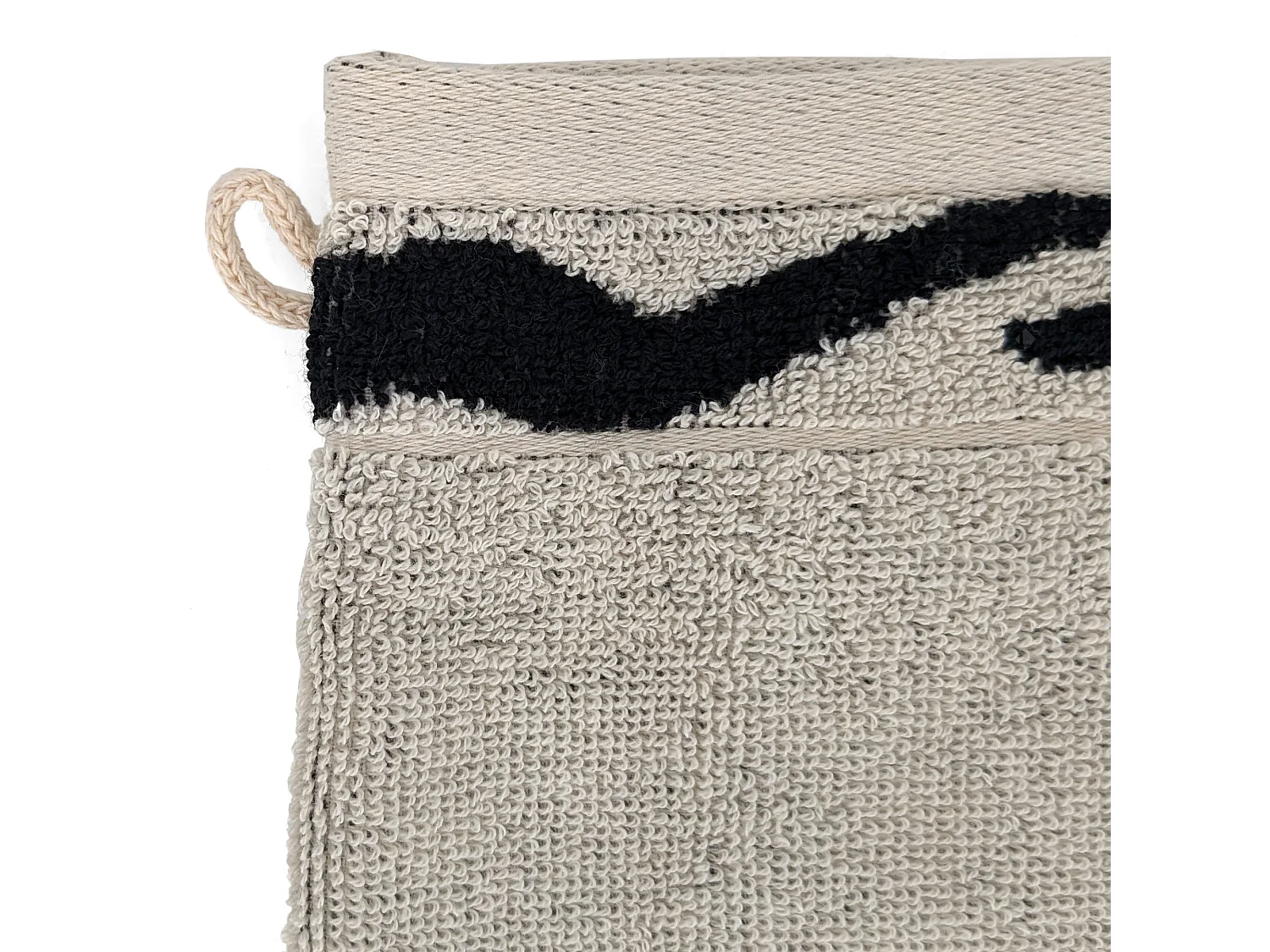 Lot de 2 gants de toilette absorbants coton ZEBRA bordure beige