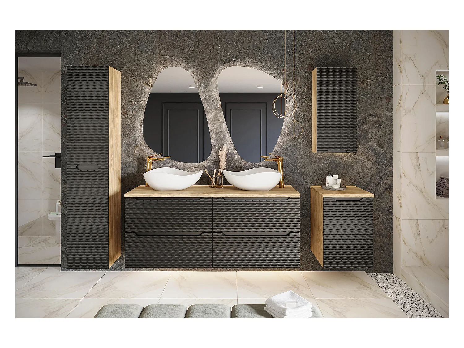 Armoire Haute OCEAN HC35 2D 35x33x170 Noir