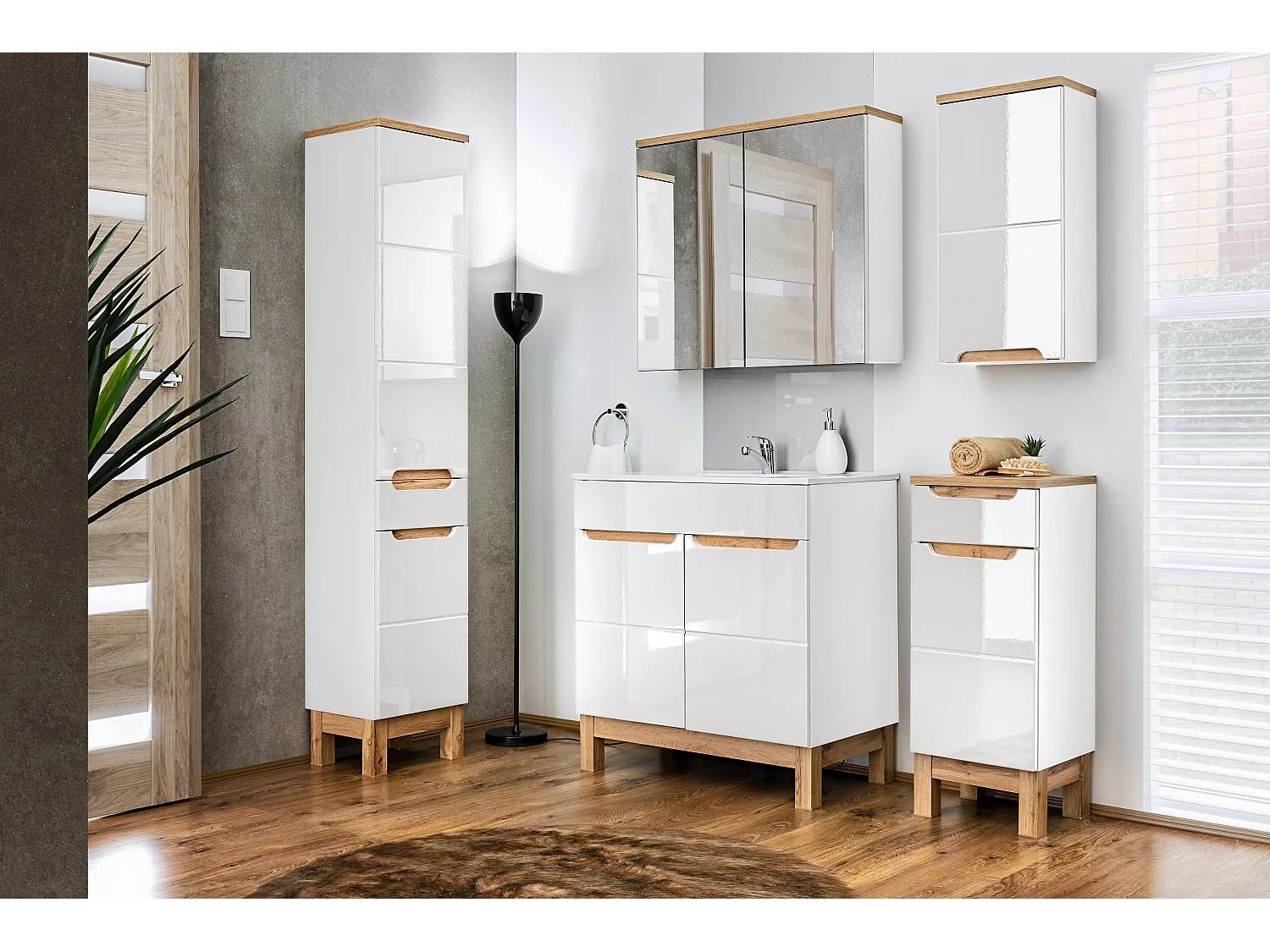 Armoire Haute BALI HC35 2D1D 35x33x187 Blanc