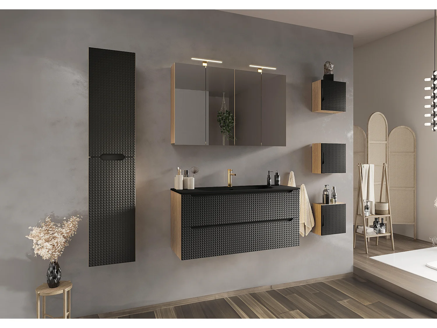 Armoires Latérales LUXOR SCAB35 1D 35x19x35 Noir