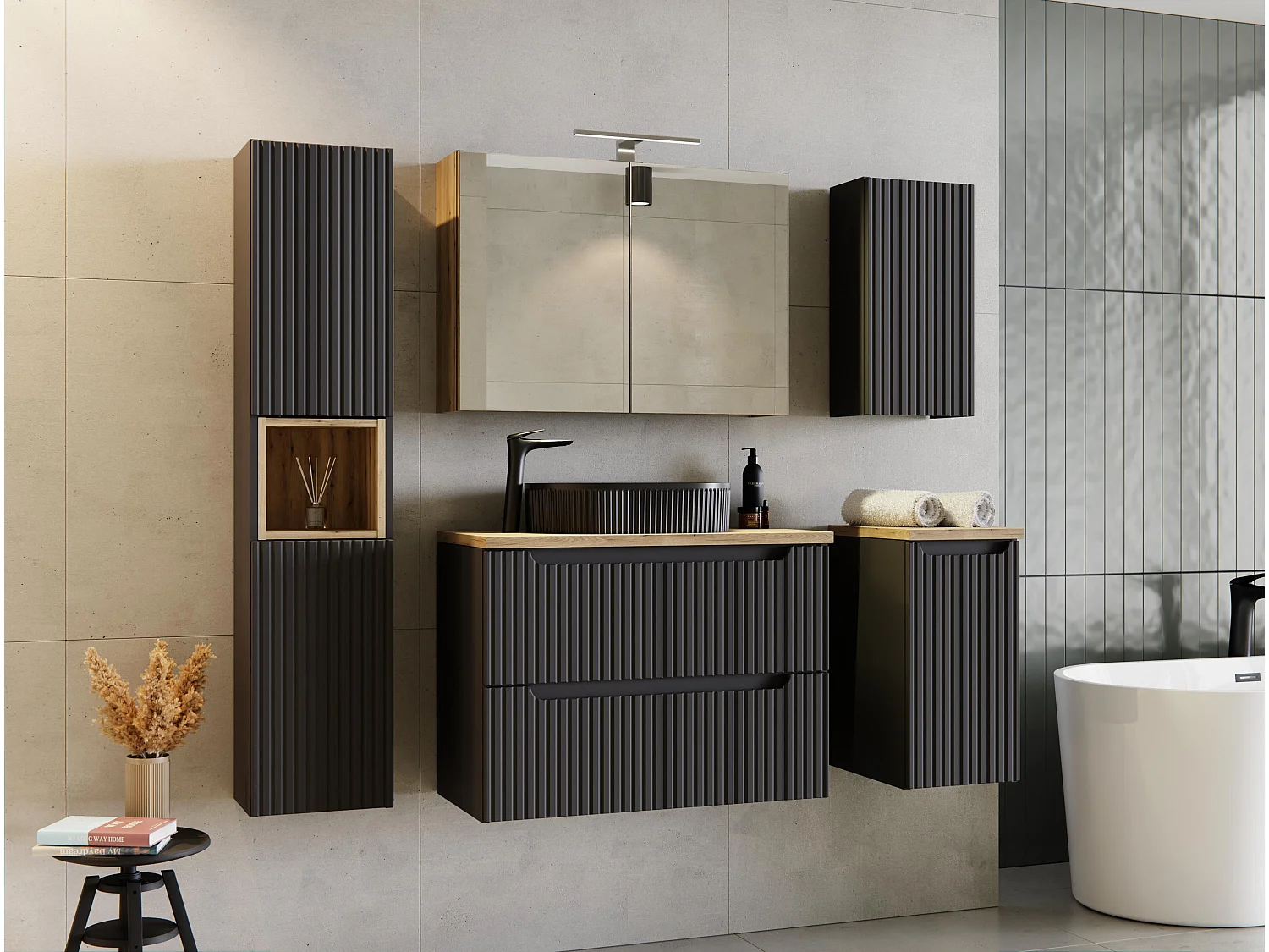 Armoires Latérales NOVA SCAB20 1D 20x19x57 Noir