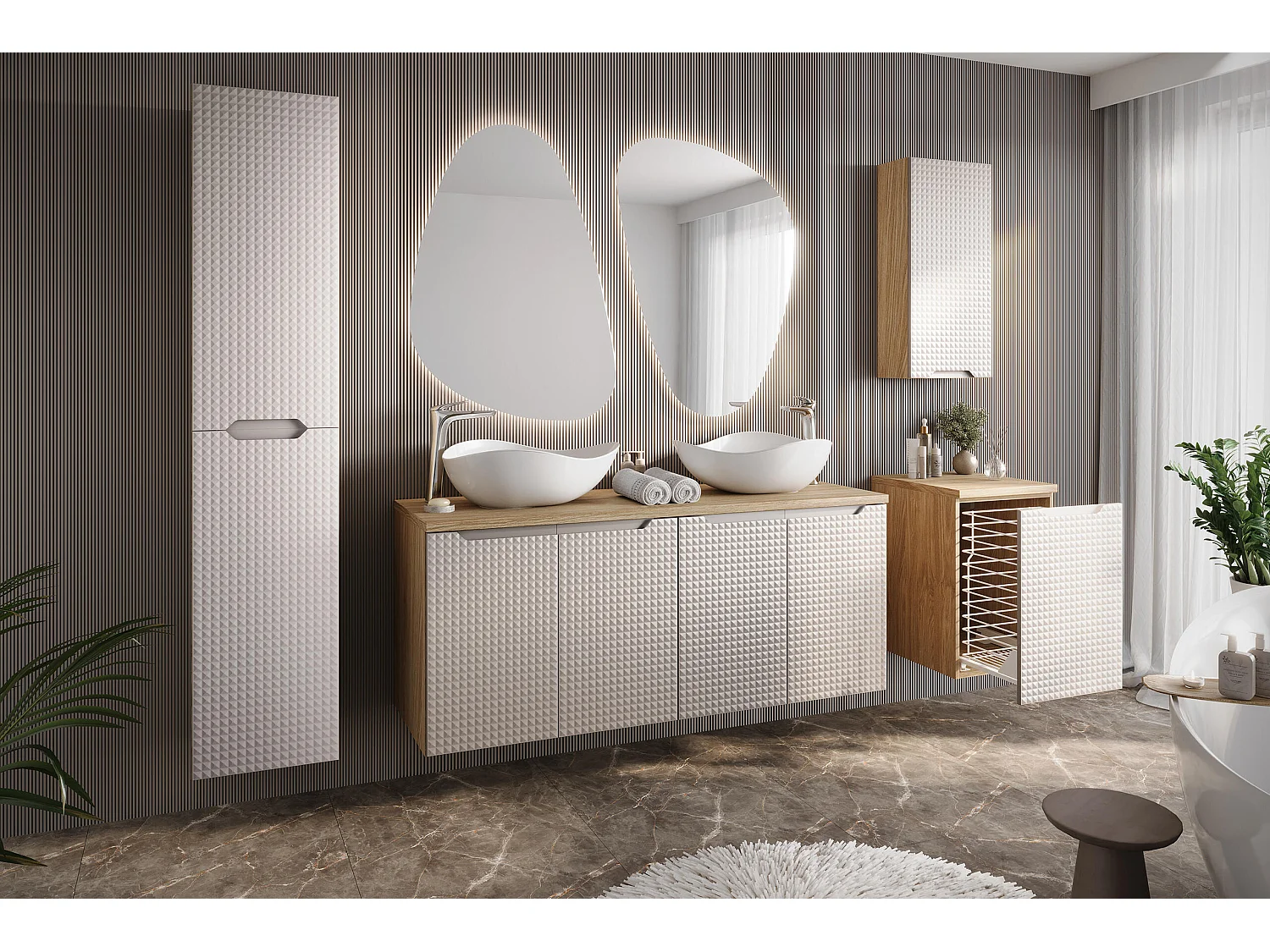 Armarios Laterales LUXOR SCAB35 1D 35x19x75 Beige