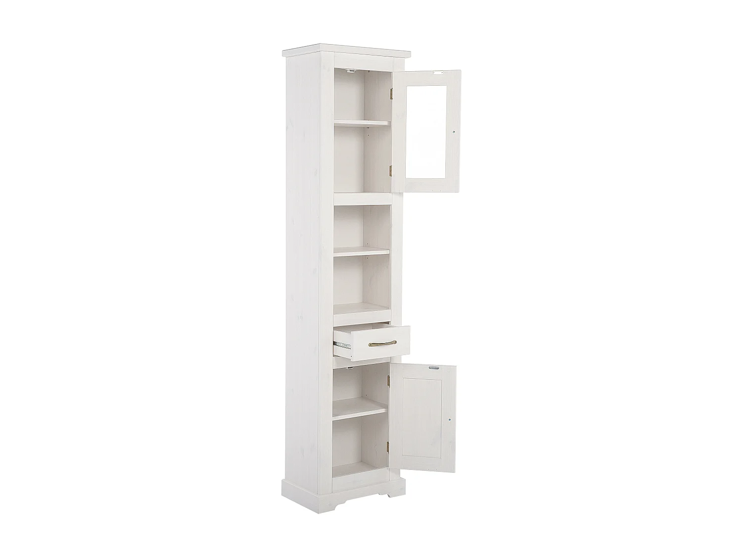 Armoire Haute ROMANTIC HC45 2D1D 45x30x190 Blanc