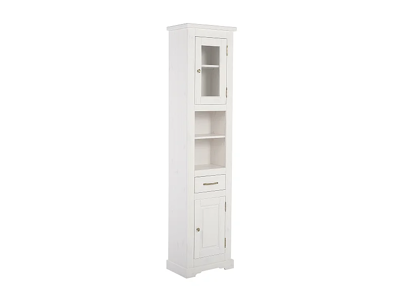 Armoire Haute ROMANTIC HC45 2D1D 45x30x190 Blanc