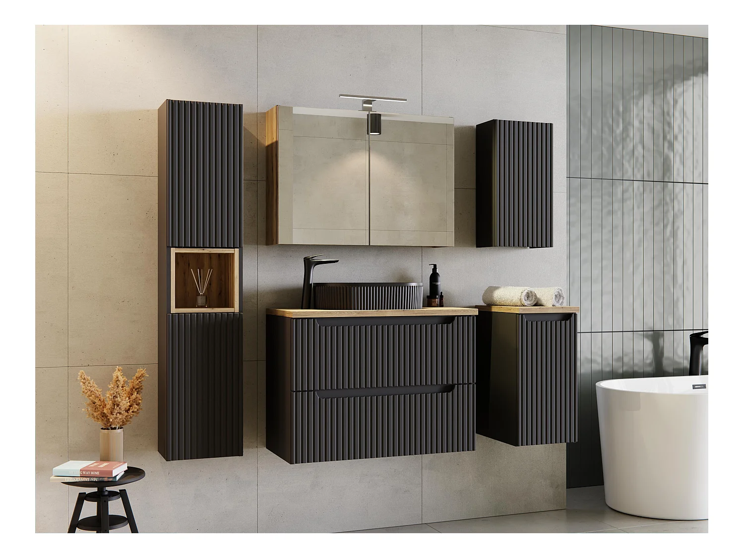 Armadi Laterali NOVA SCAB30 1D 30x19x57 Nero