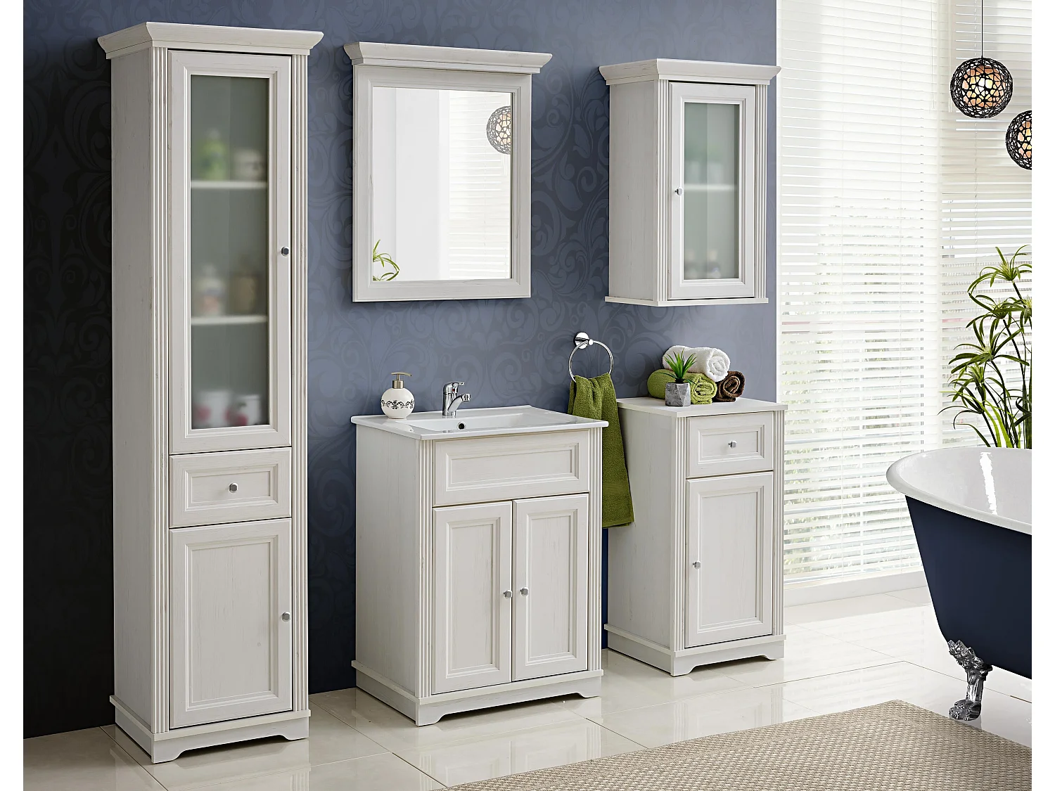 Armarios Laterales PALACE SCAB43 1D1D 43x40x81 Blanco