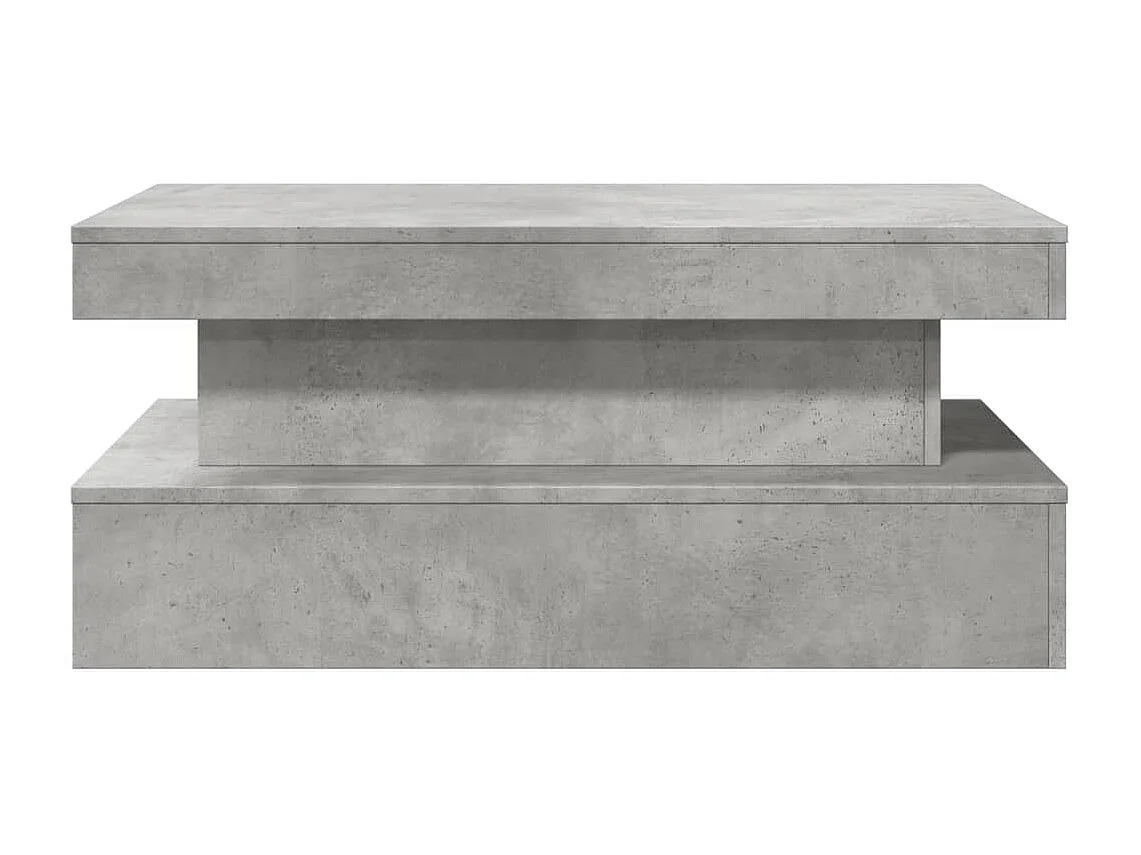 Mesa de centro com luzes LED 90x50x40 cm cinzento cimento