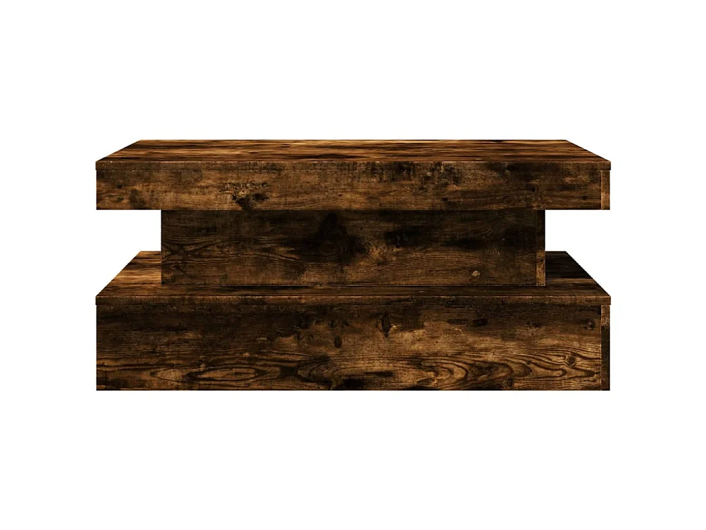 Mesa de centro com luzes LED 90x50x40 cm carvalho fumado