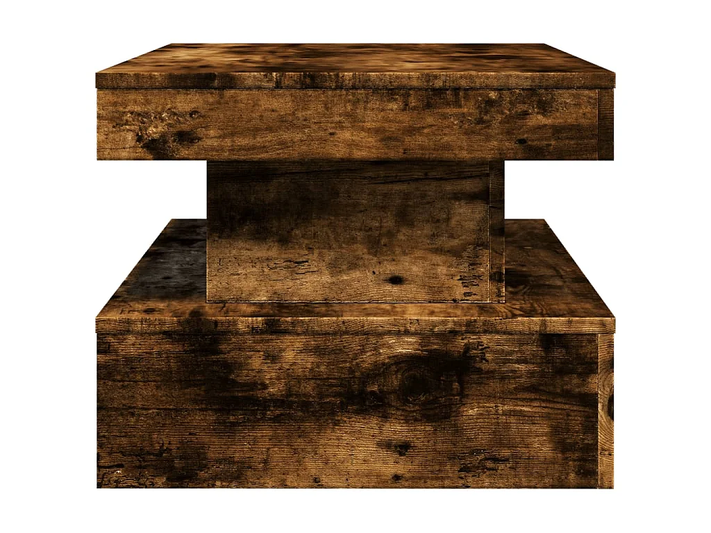 Mesa de centro com luzes LED 90x50x40 cm carvalho fumado