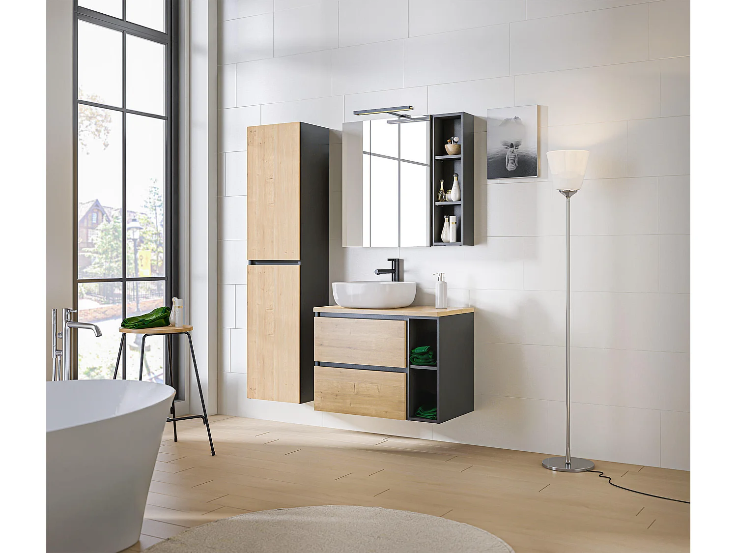 Armadietto Alto MONAKO HC40 2D 40x33x170 Grigioscuro