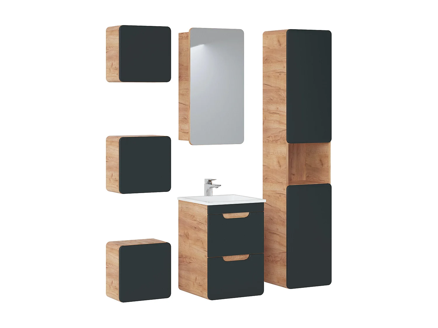 Armoires De Toilette ARUBA MC40 1D 40x16x75 Clair naturel