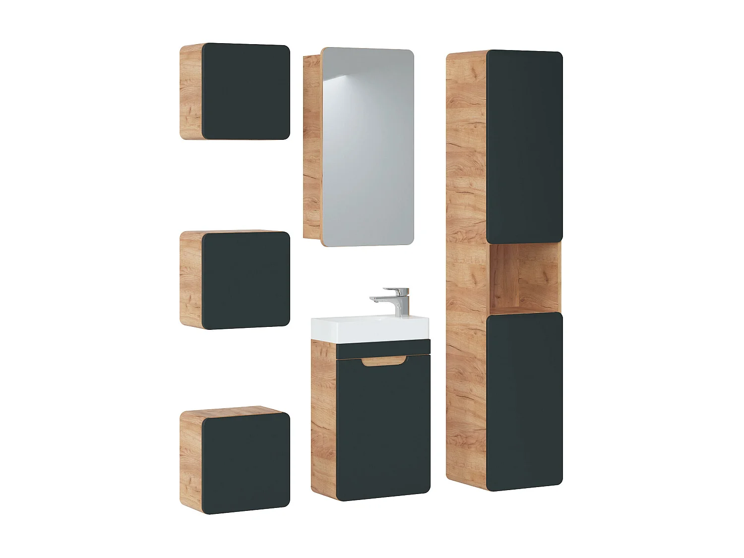 Armoires De Toilette ARUBA MC40 1D 40x16x75 Clair naturel