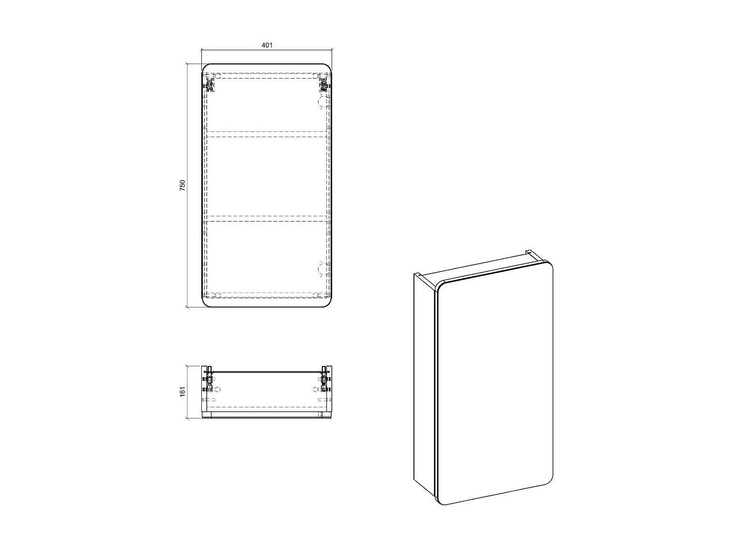Armoires De Toilette ARUBA MC40 1D 40x16x75 Clair naturel