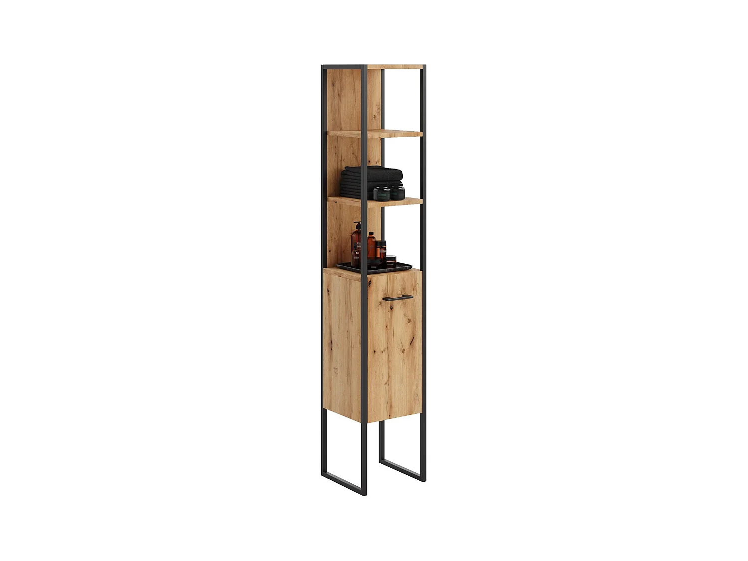 Armoire Haute AURA HC33 1D 33x33x180 Clair naturel