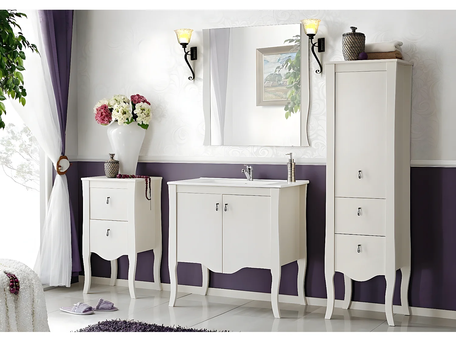 Armoires Latérales ELISABETH SCAB45 2D 45x36x82 Blanc