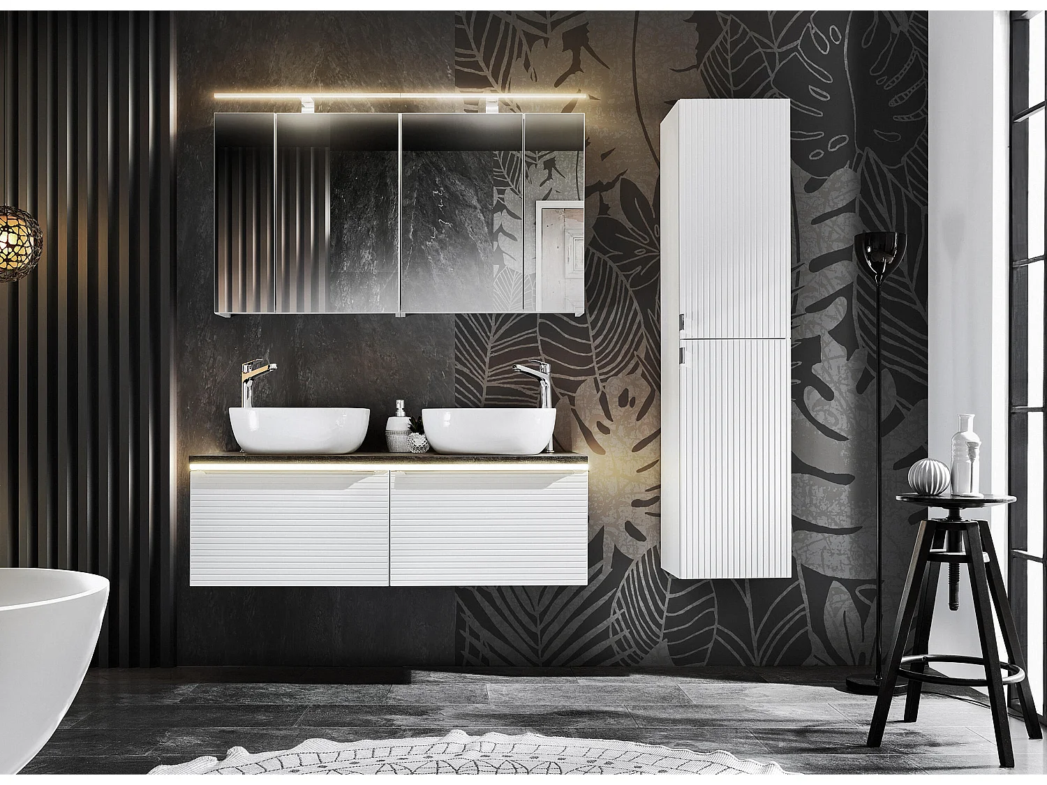 Armoires De Toilette LEONARDO MC60 2D 60x17x65 Blanc