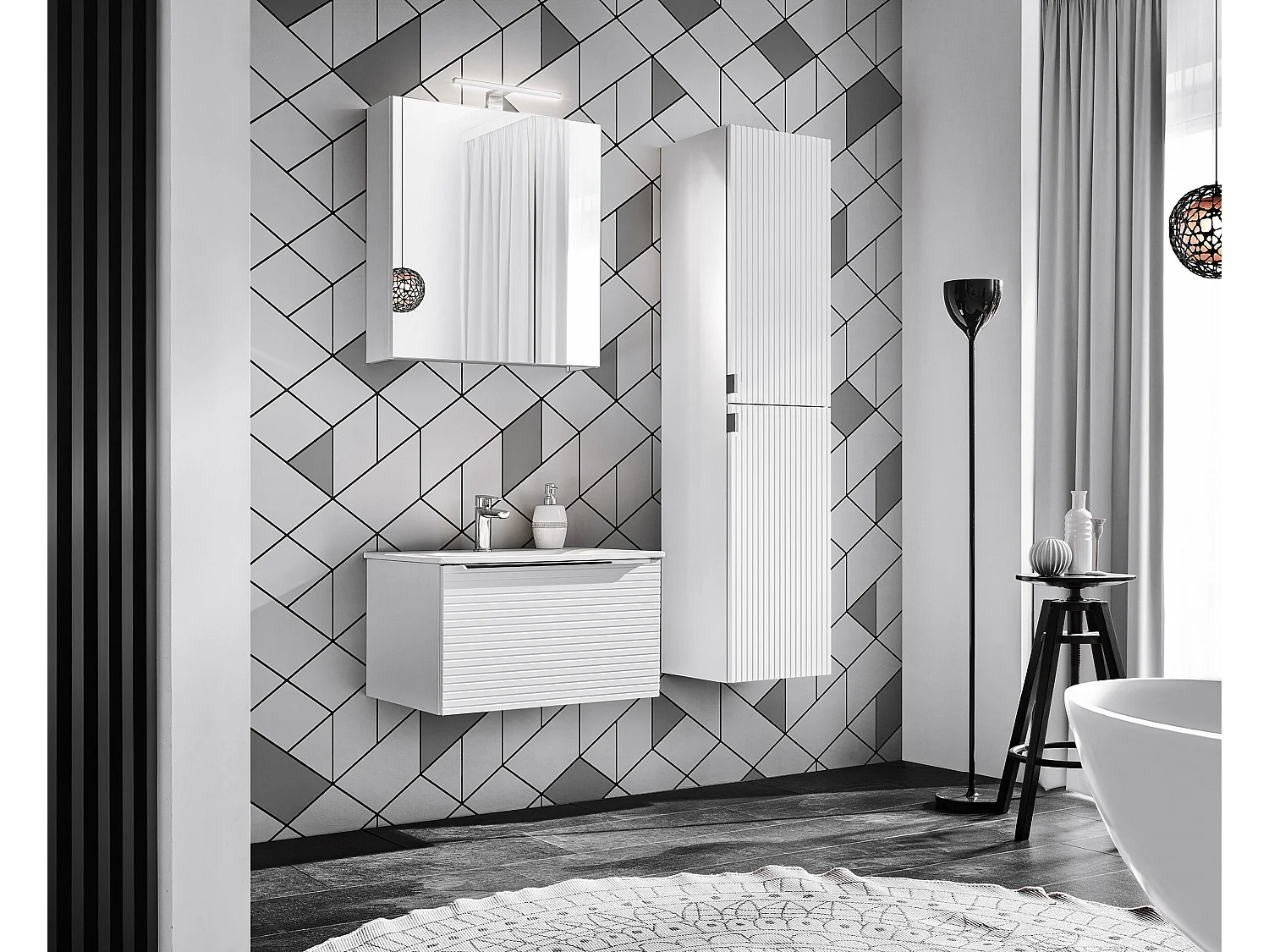 Armoires De Toilette LEONARDO MC60 2D 60x17x65 Blanc