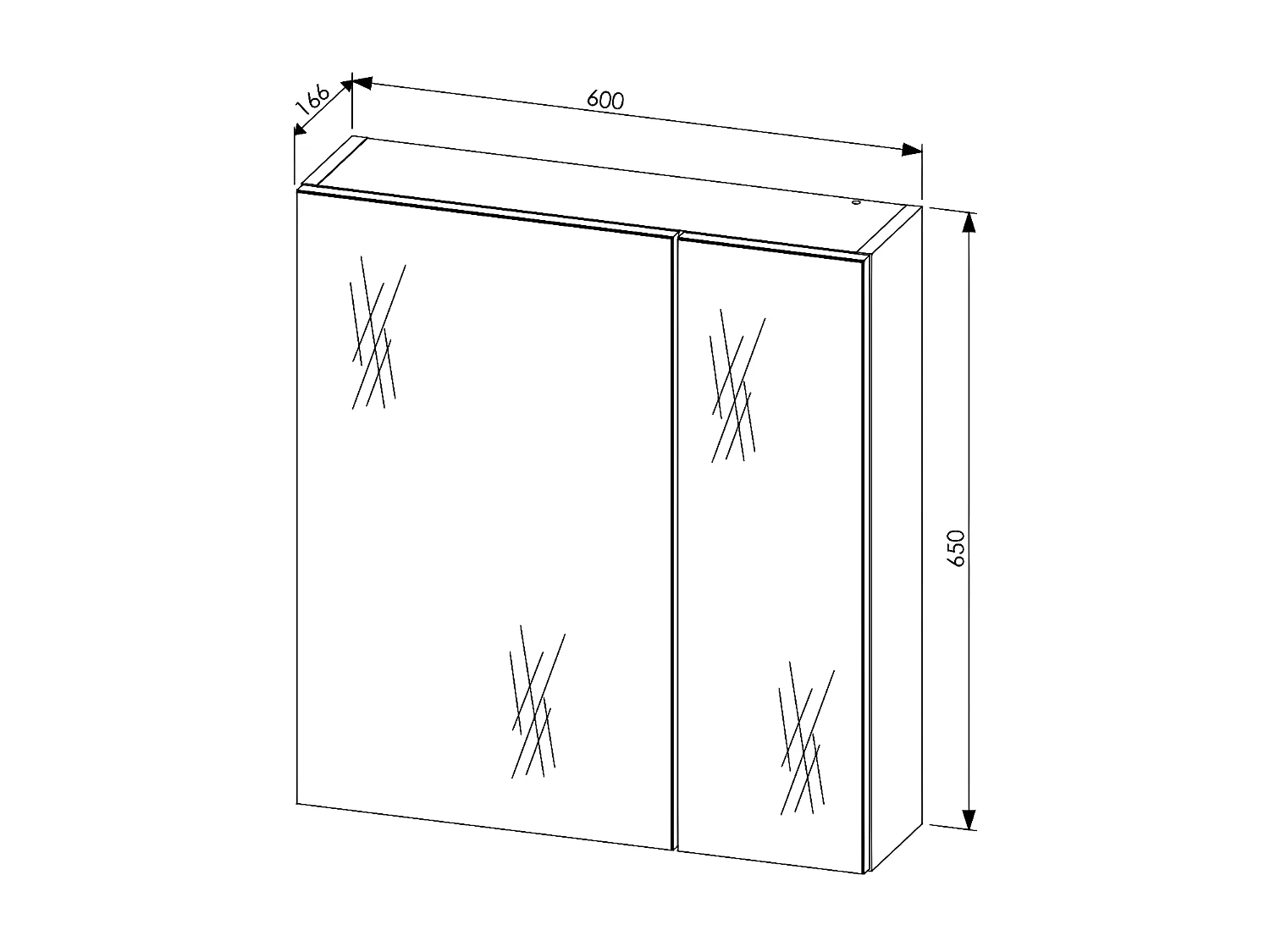 Armoires De Toilette LEONARDO MC60 2D 60x17x65 Blanc