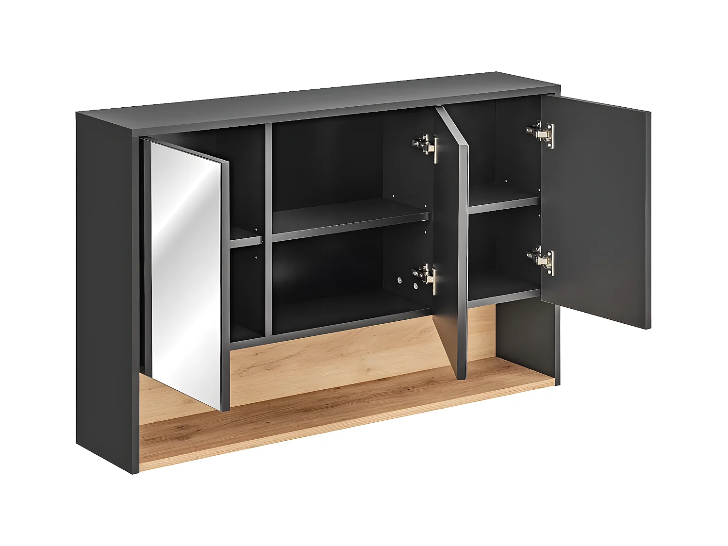 Armadi A Specchio BORNEO MC100 3D 100x25x75 Grigioscuro