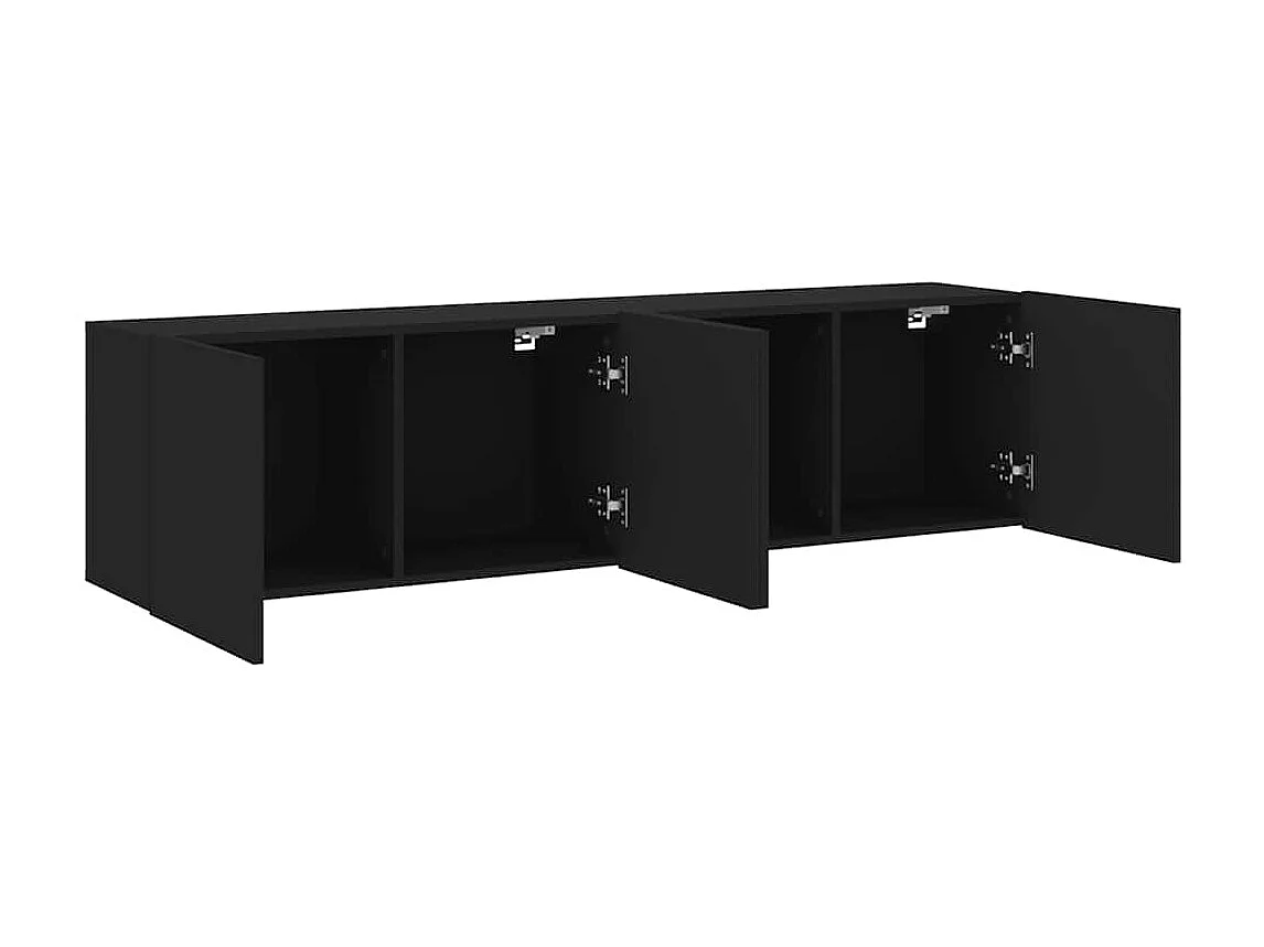 Meubles TV muraux 2 pcs noir 80x30x41 cm