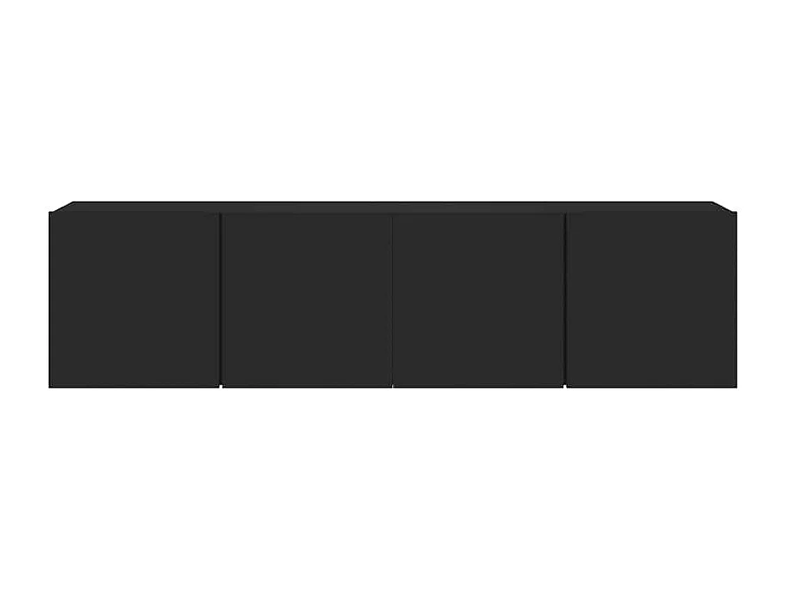 Meubles TV muraux 2 pcs noir 80x30x41 cm