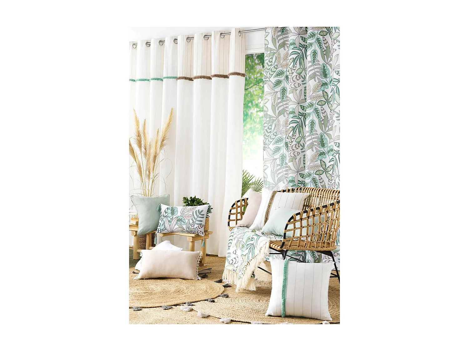 Rideau à Œillets "Alizée" 140x240cm Menthe