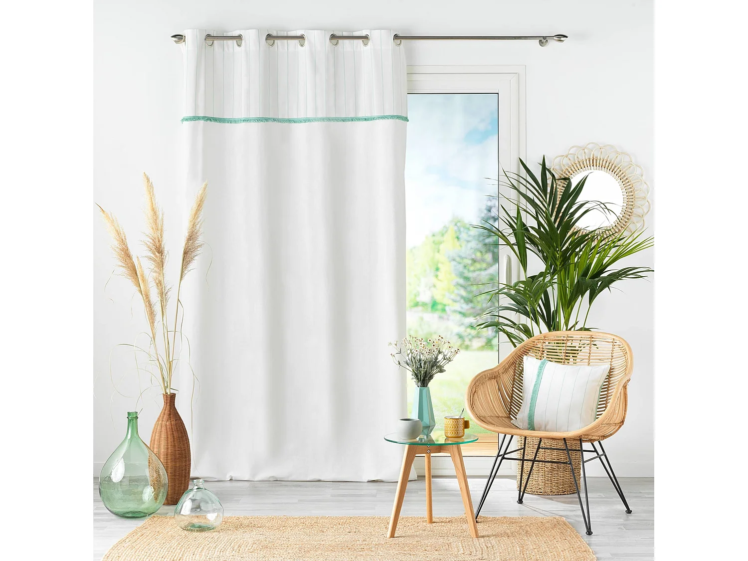 Rideau à Œillets "Alizée" 140x240cm Menthe