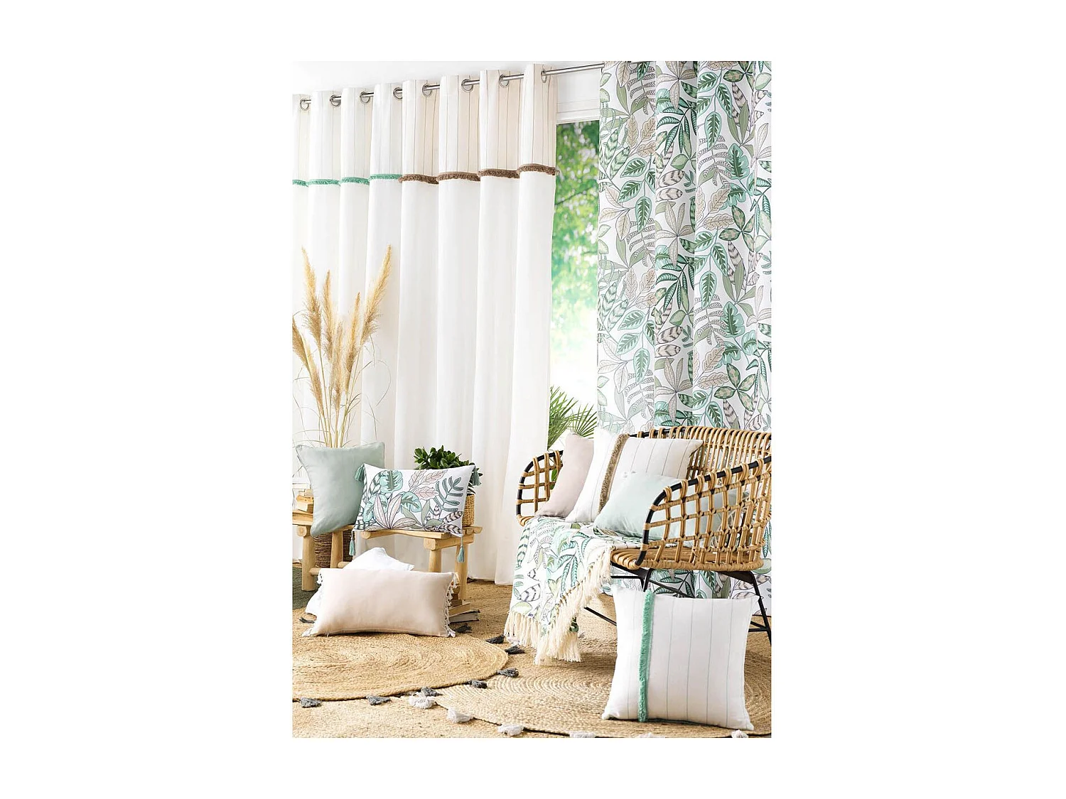 Rideau à Œillets "Alizée" 140x240cm Menthe