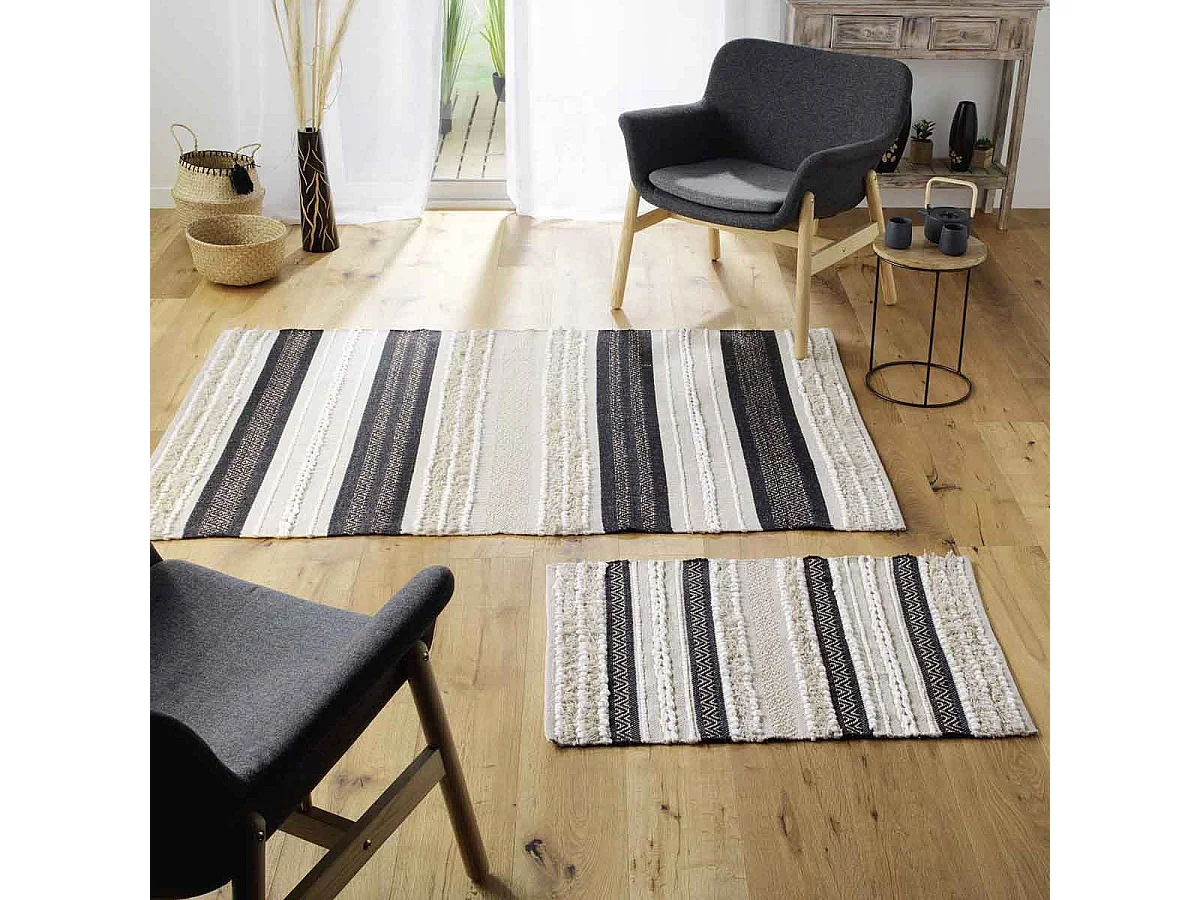 Tapis Déco "Mirage" 120x170cm Naturel & Noir