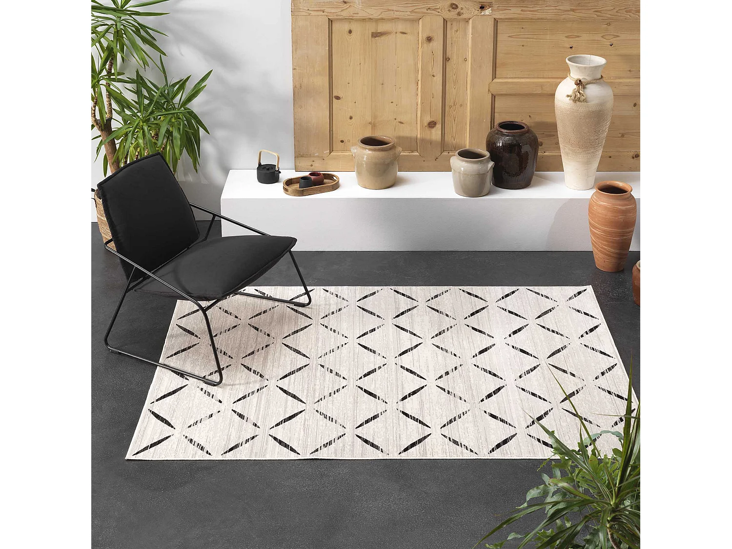 Tapis Déco Tissé "Modesto" 140x200cm Naturel