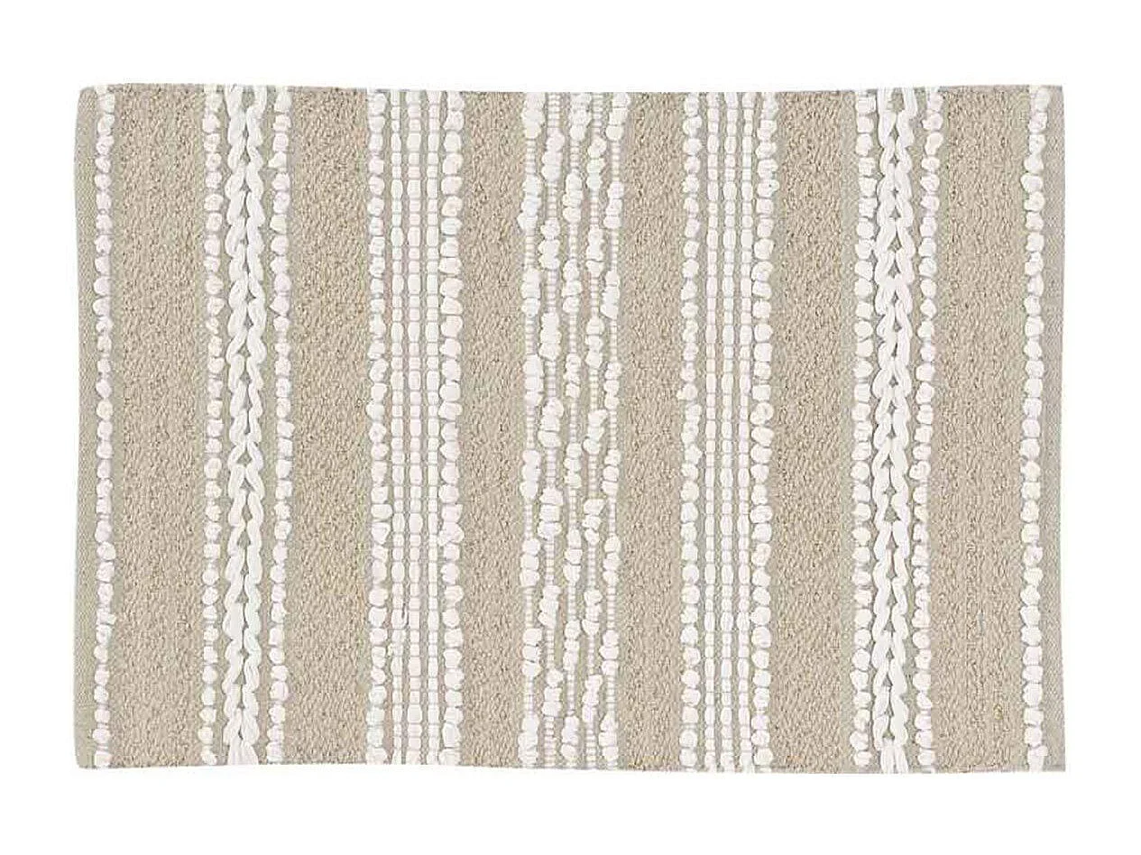 Tapis Déco "Blanca" 60x90cm Naturel & Blanc