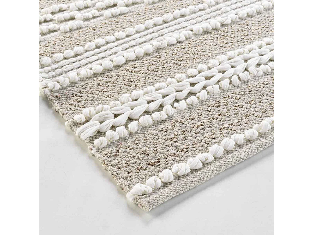 Tapis Déco "Blanca" 60x90cm Naturel & Blanc