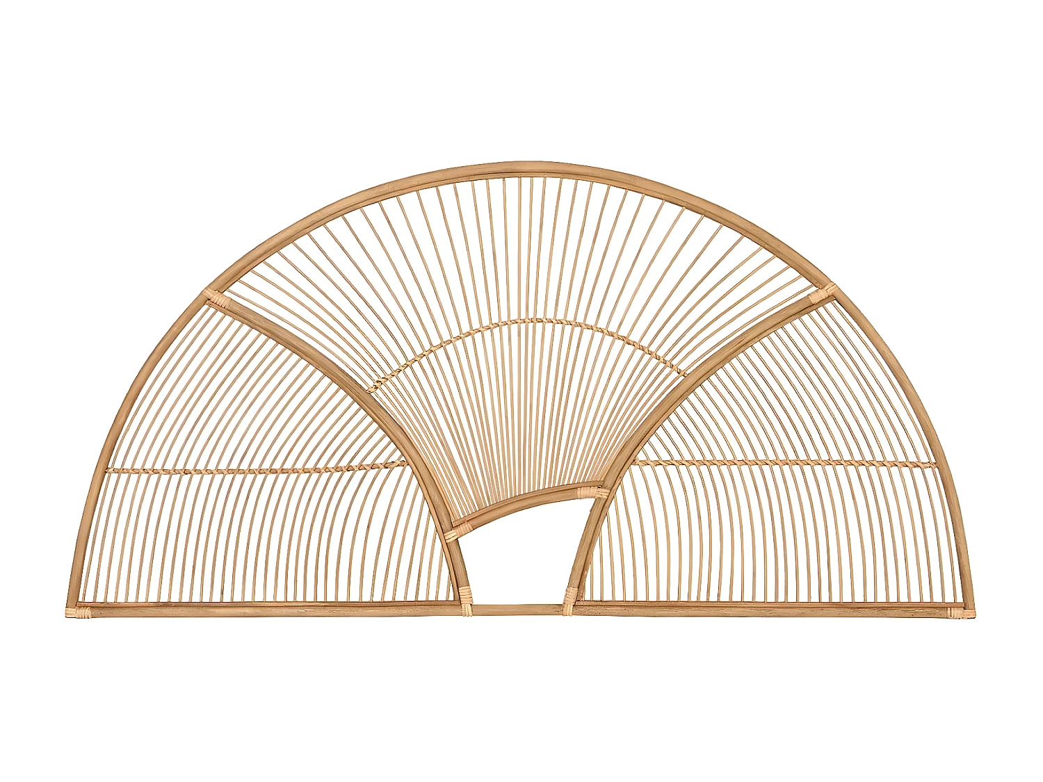 Tête de lit en bois de bambou coloris naturel - longueur 160 x profondeur 2  x Hauteur 80 cm