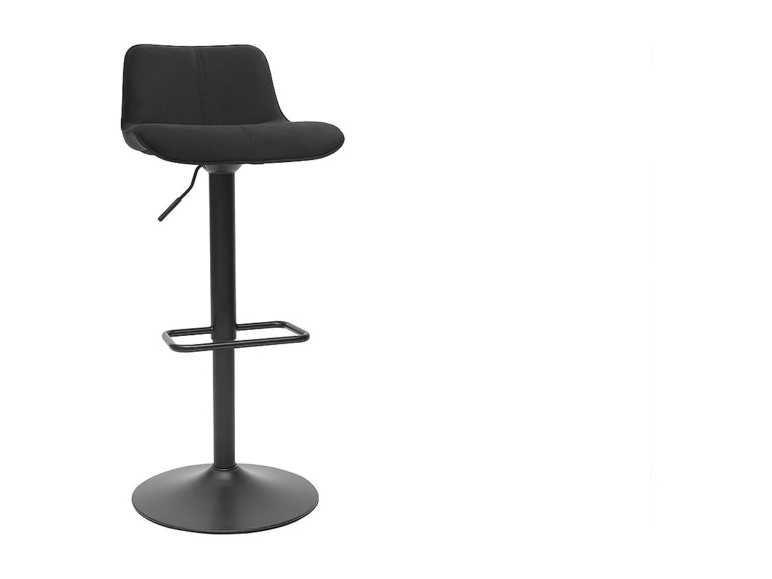 Barhocker höhenverstellbar und um 360° drehbar aus schwarzem Stoff mit Samteffekt und Metall (2er-Set) BOOST