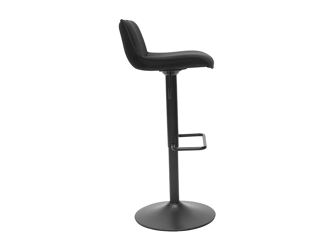 Barhocker höhenverstellbar und um 360° drehbar aus schwarzem Stoff mit Samteffekt und Metall (2er-Set) BOOST