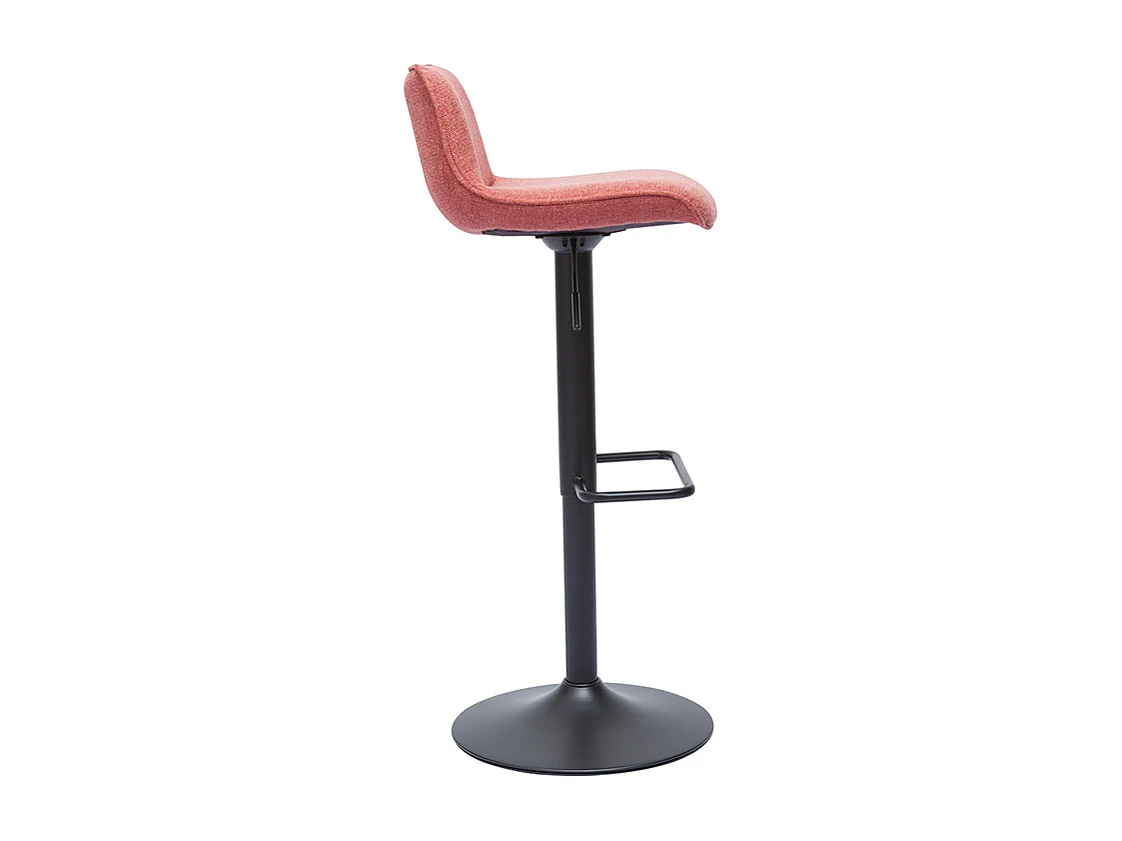 Tabourets de bar réglables pivotants 360° en tissu effet velours texturé terracotta et métal noir (lot de 2) BOOST