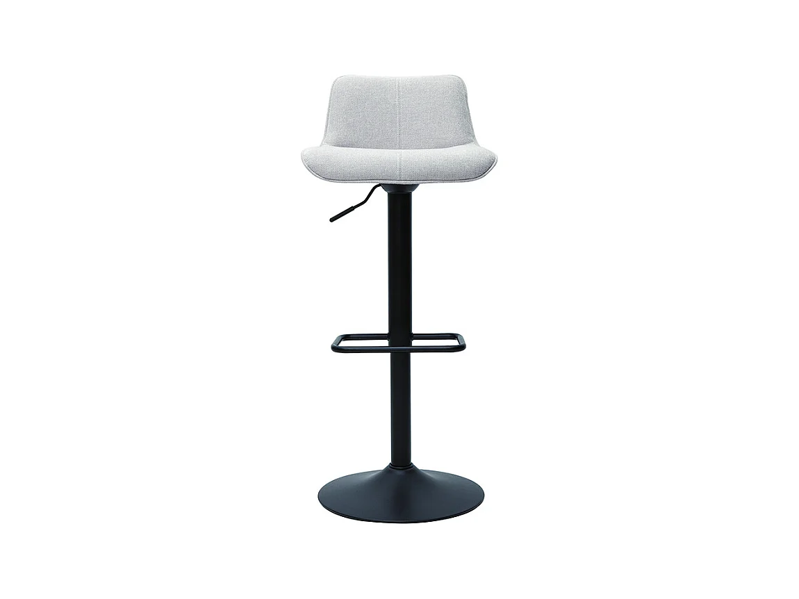 Tabourets de bar réglables pivotants 360° en tissu effet velours texturé beige et métal noir (lot de 2) BOOST