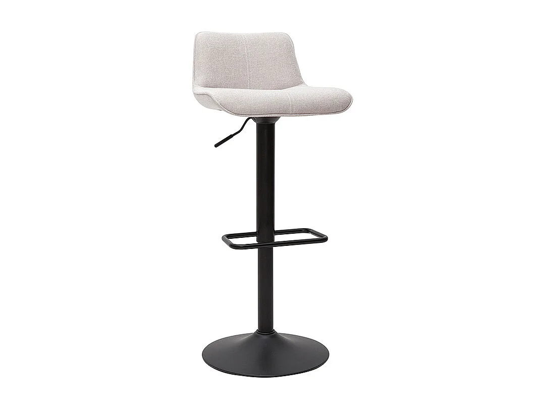 Tabourets de bar réglables pivotants 360° en tissu effet velours texturé beige et métal noir (lot de 2) BOOST