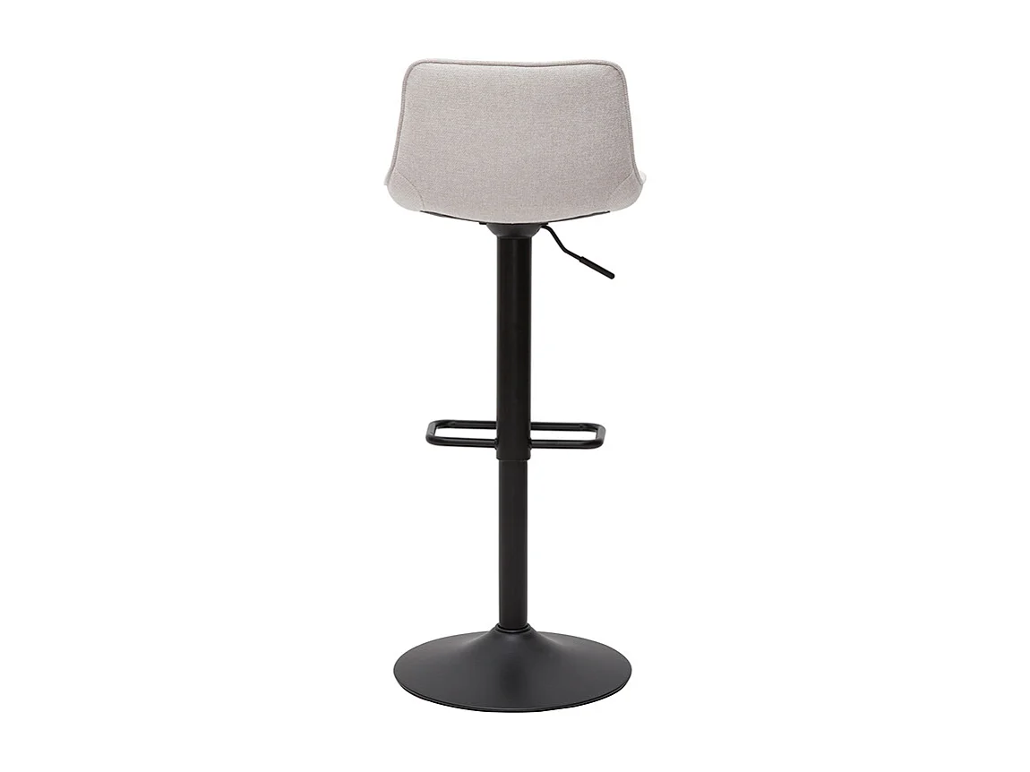 Tabourets de bar réglables pivotants 360° en tissu effet velours texturé beige et métal noir (lot de 2) BOOST