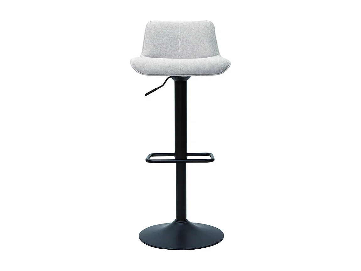 Barhocker höhenverstellbar und um 360° drehbar aus Stoff mit strukturiertem Samteffekt in Beige und Metall (2er-Set) BOOST