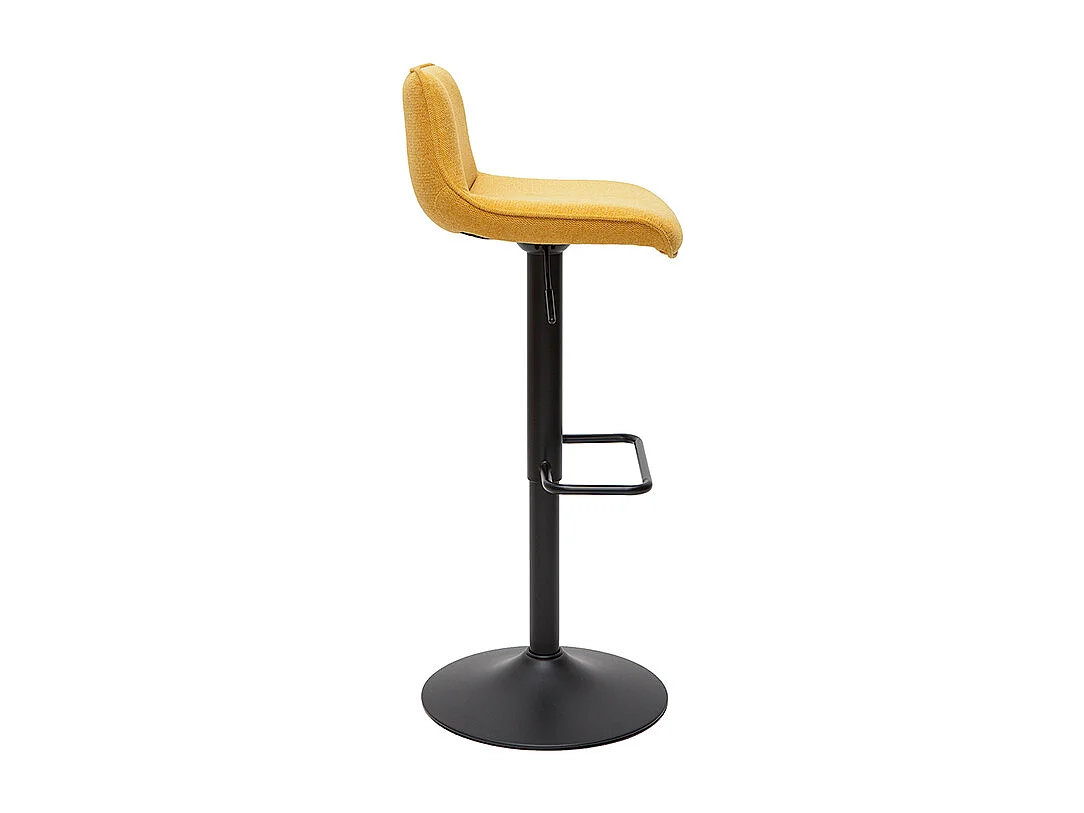 Sgabelli da bar regolabili girevoli a 360° in tessuto effetto velluto testurizzato giallo senape e metallo (set di 2) BOOST