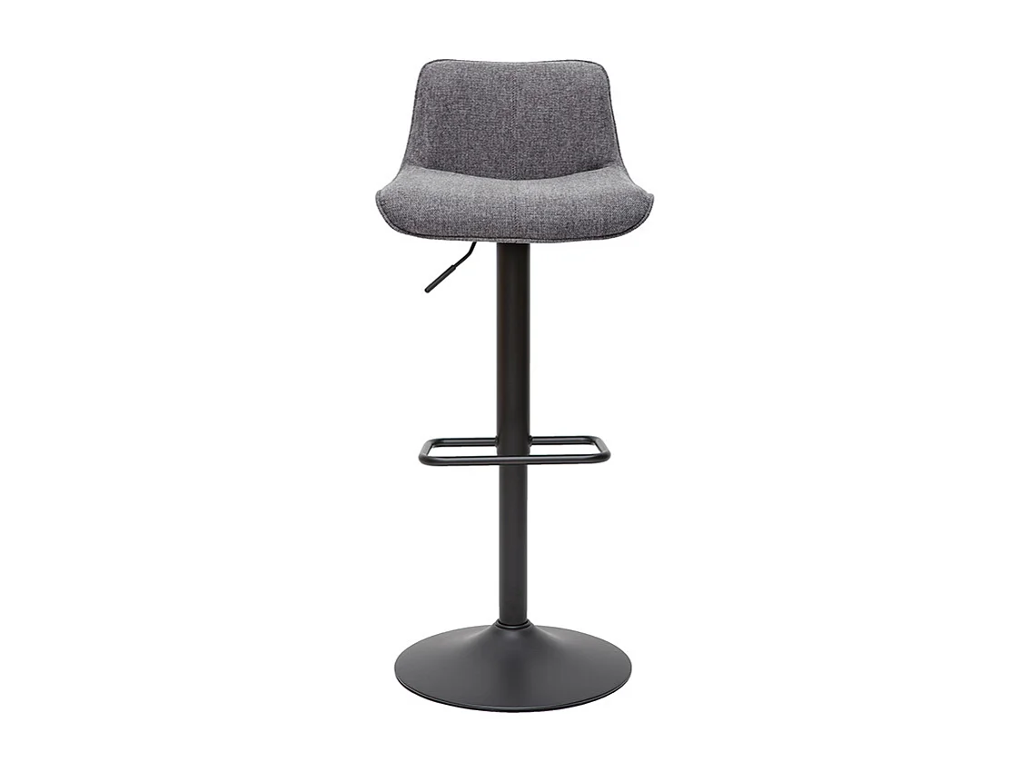 Tabourets de bar réglables pivotants 360° en tissu effet velours texturé gris et métal (lot de 2) BOOST