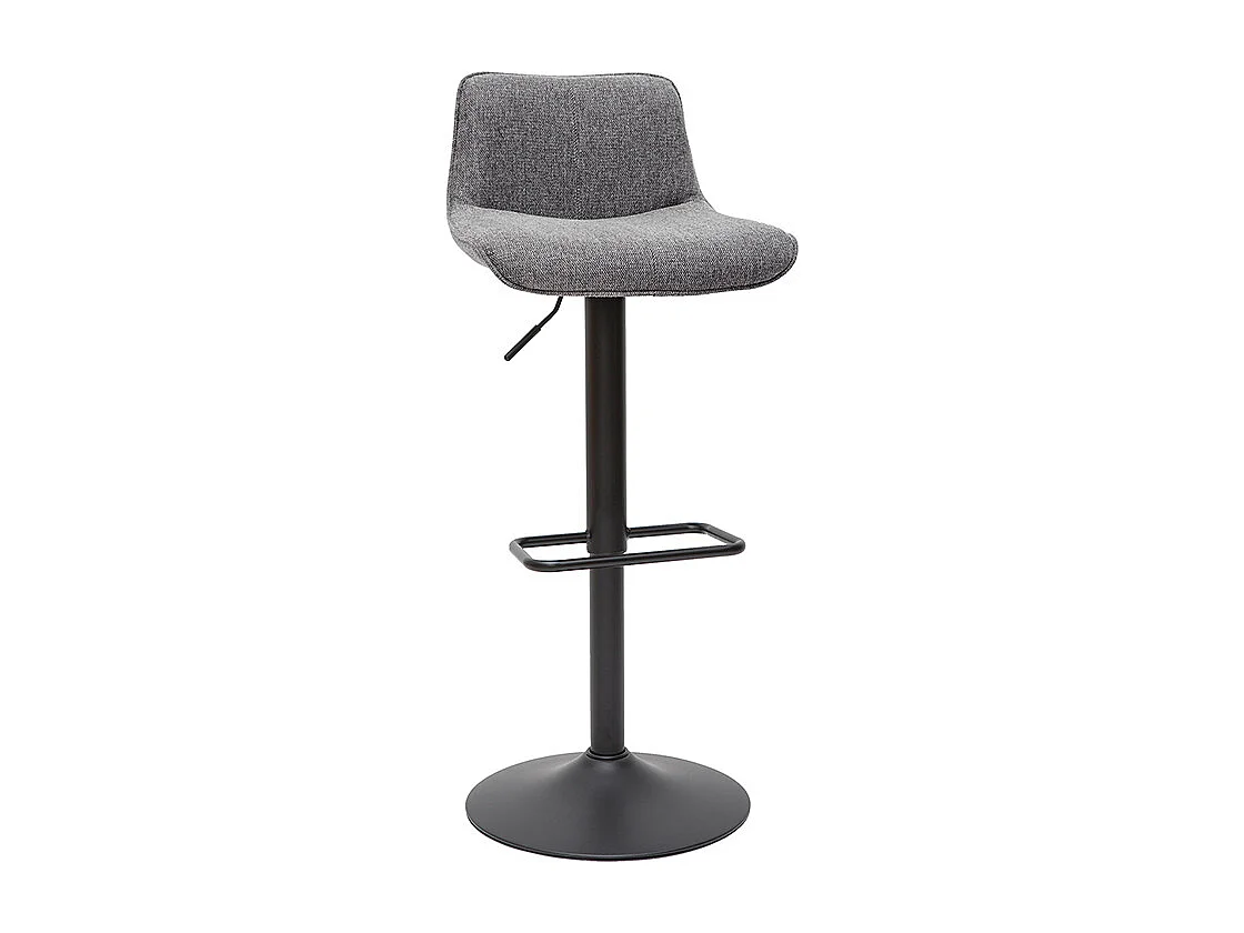 Tabourets de bar réglables pivotants 360° en tissu effet velours texturé gris et métal (lot de 2) BOOST