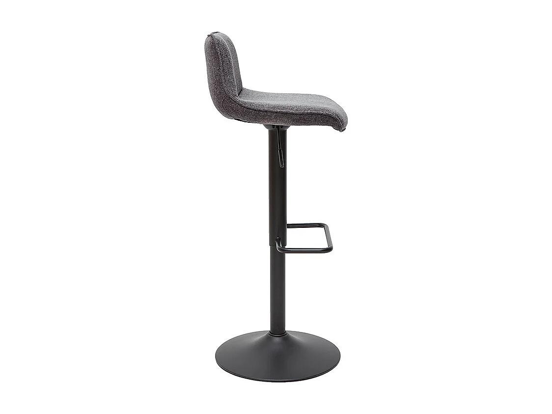 Tabourets de bar réglables pivotants 360° en tissu effet velours texturé gris et métal (lot de 2) BOOST