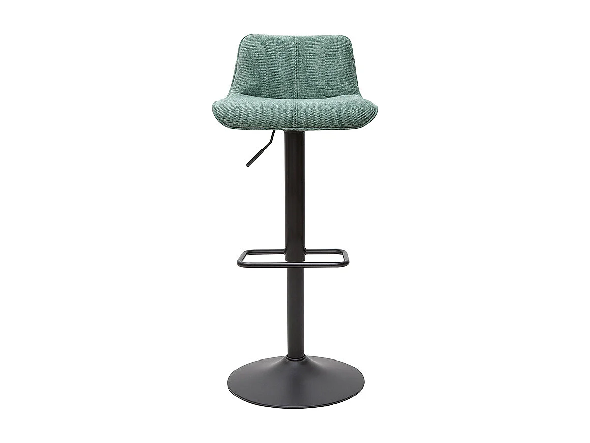 Sgabelli da bar regolabili in tessuto effetto velluto testurizzato verde acquamarina e metallo (set di 2) BOOST