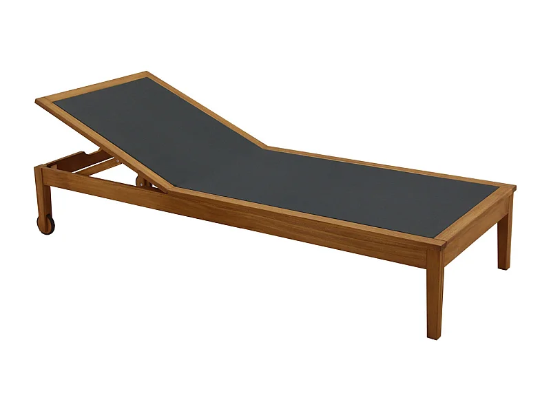 Tumbona gris oscuro y madera maciza NAVEEN