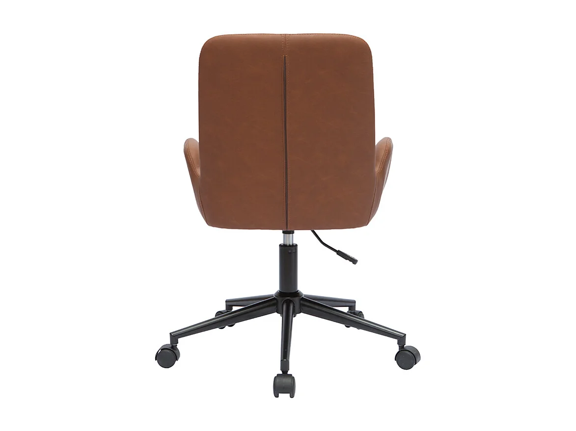 Chaise de bureau à roulettes marron et métal noir ALBAN