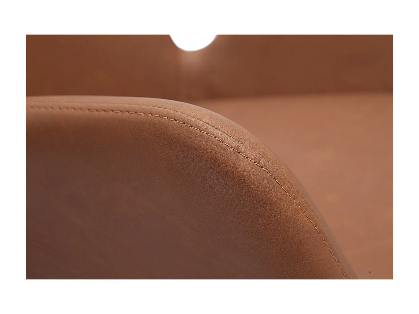 Chaise de bureau à roulettes marron et métal noir ALBAN