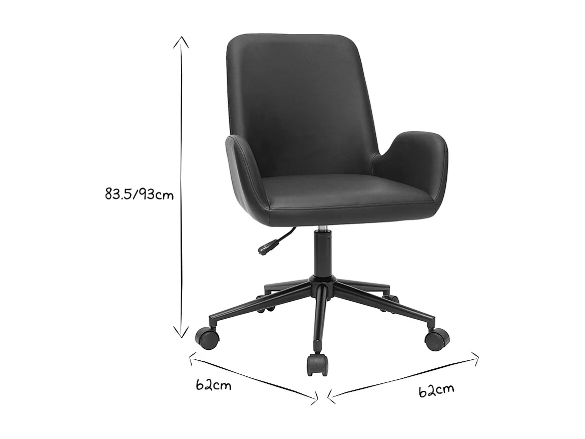 Chaise de bureau à roulettes marron et métal noir ALBAN